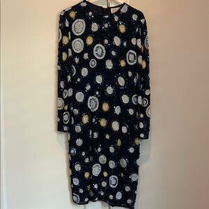 Beautiful intricate beaded navy dress